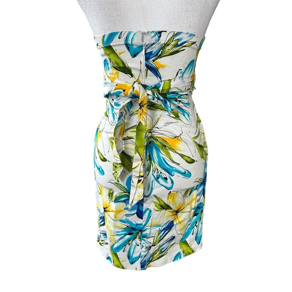 Floral Strapless Mini Dress Juniors Sundress - Picture 5 of 7